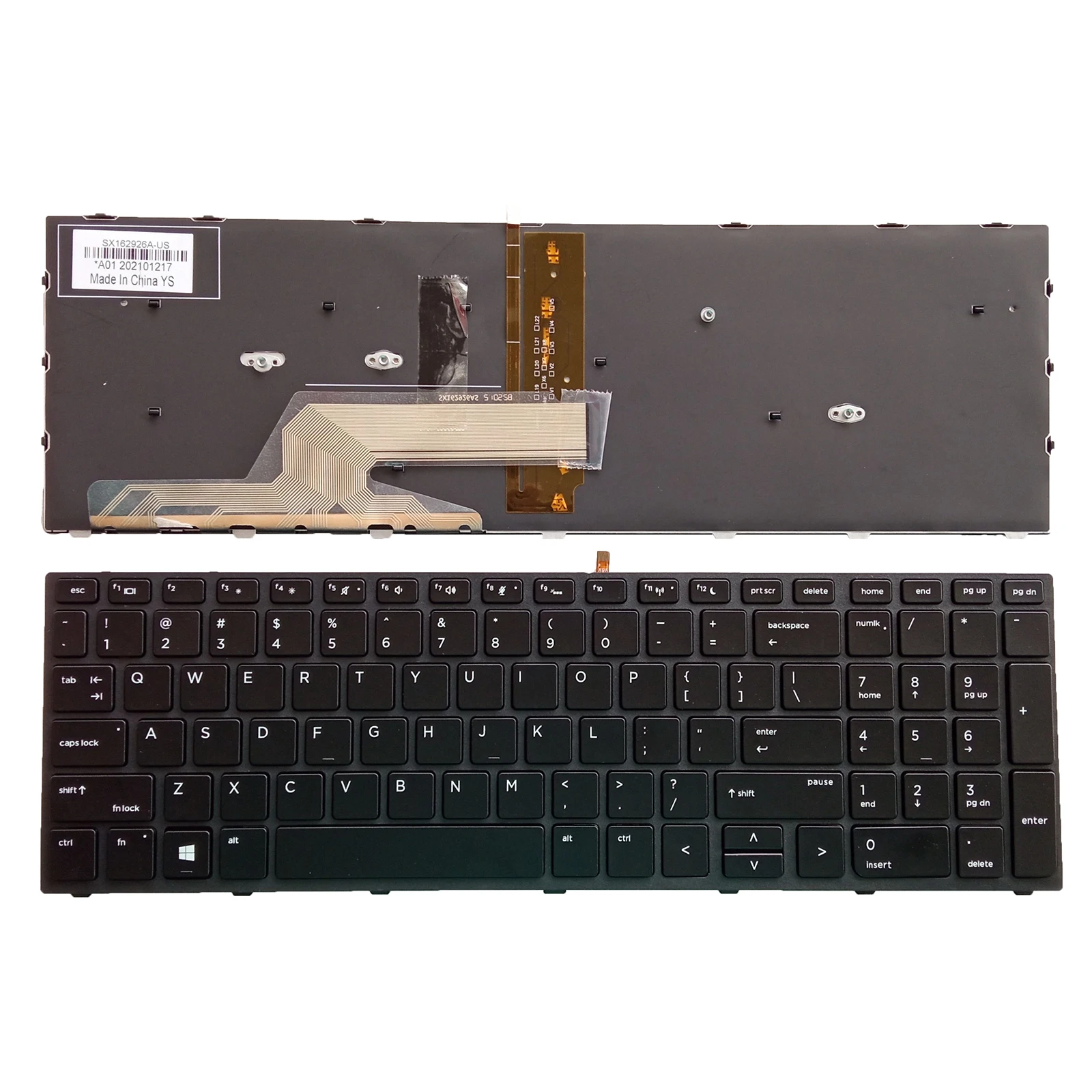 HP Probook、450 g5 455 g5 470 g5 L01028-001用のusキーボード