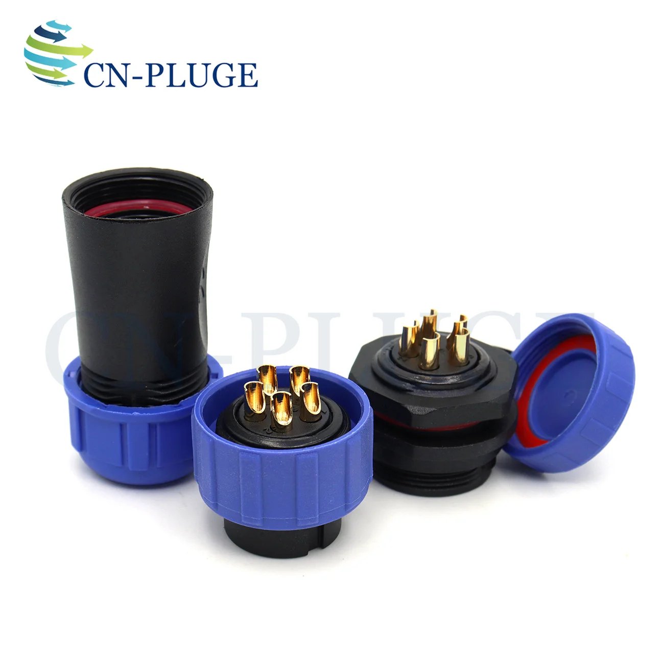 SP21 Waterproof IP68 Outdoor Industrial Connector 2 3 4 5 6 7 8 9 10 12 Pin 21mm Nut Panel Mount Male Plug Female Socket