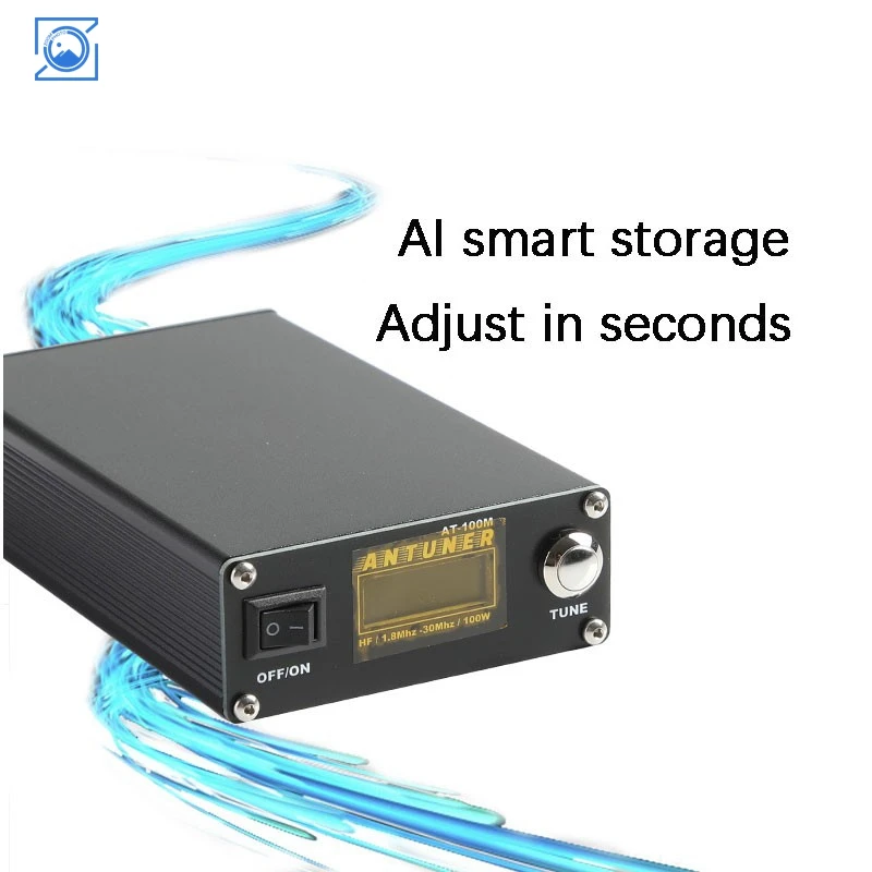ANTUNER AT-100M 100W Universal HF Antena Tuner 1.8-30MHz SWR Power Meter untuk Yaesu Kenwood Xiegu