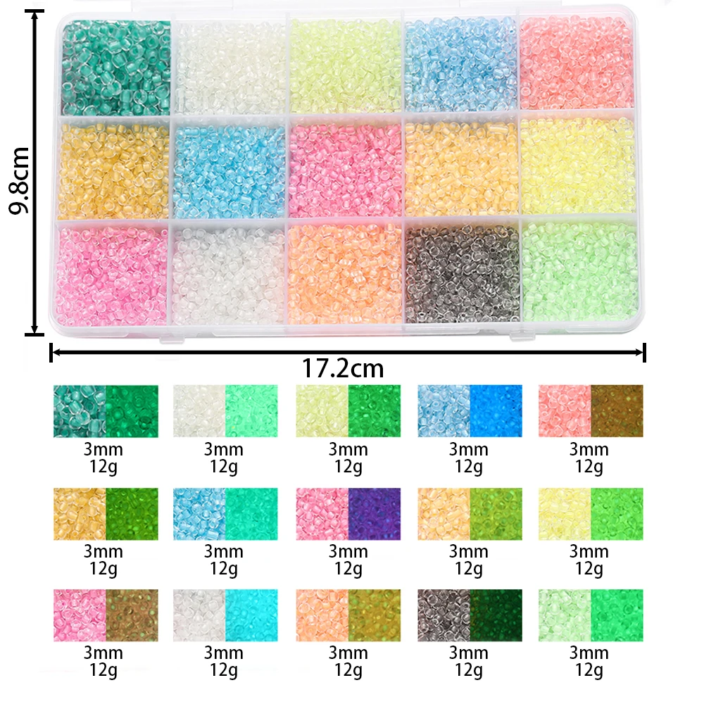 1Box 3mm Charm Glass Seed Beads Glow In The Dark Spacer Beads for DIY Bracelet Necklace Earrings Jewelry Making Kit Accessories