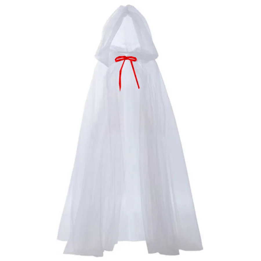 

Santa Claus Cape Festive White Tulle Cape Red Tulle Cape Lightweight For Winter Celebration Cosplay Holiday Photography