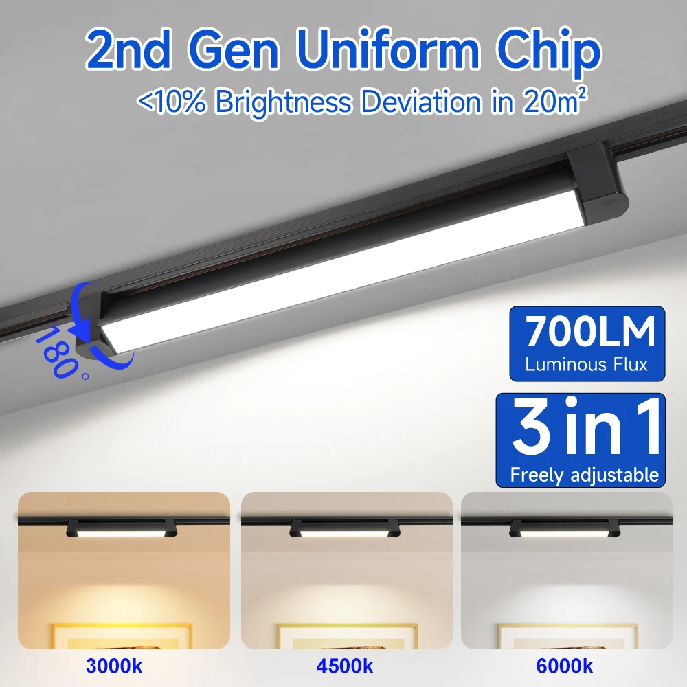 LED Track light Tricolored Rail light Floodlight Linear light ceiling light Track Indoor lightings for Home Decor Clothing Store
