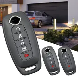 Silicone Car Key Case Full Cover 3 4 5 Buttons Key Case Cover Car Keychain for Nissan/X-Trail T33/Qashqai J12/Teana 2022 2023