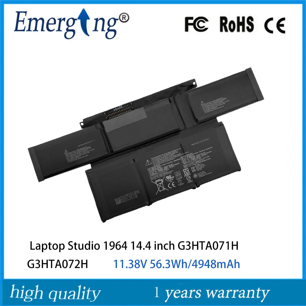 11.38V 56.3Wh New G3HTA071H  G3HTA072H  Laptop Battery for Microsoft Surface  Laptop Studio 1964 14.4 inch