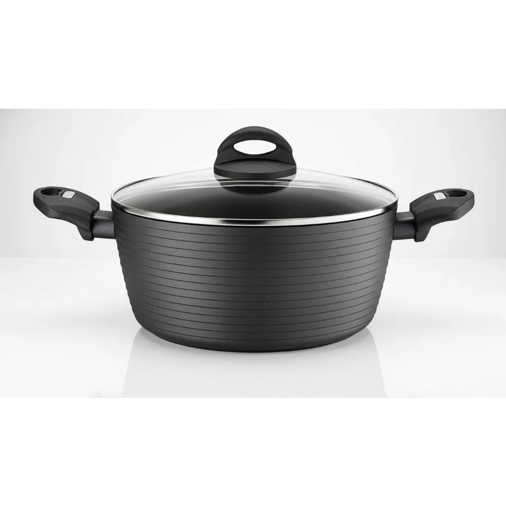 

Кастрюля с антипригарным покрытием на 2 литра и стеклянной крышкой — прочная термостойкая посуда для повседневного использования на кухне