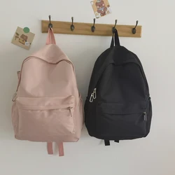 Popular Ladies Solid Color Shopping Knapsack Students Casual Large Capacity School Rucksacks Women Nylon Shoulder Backpack