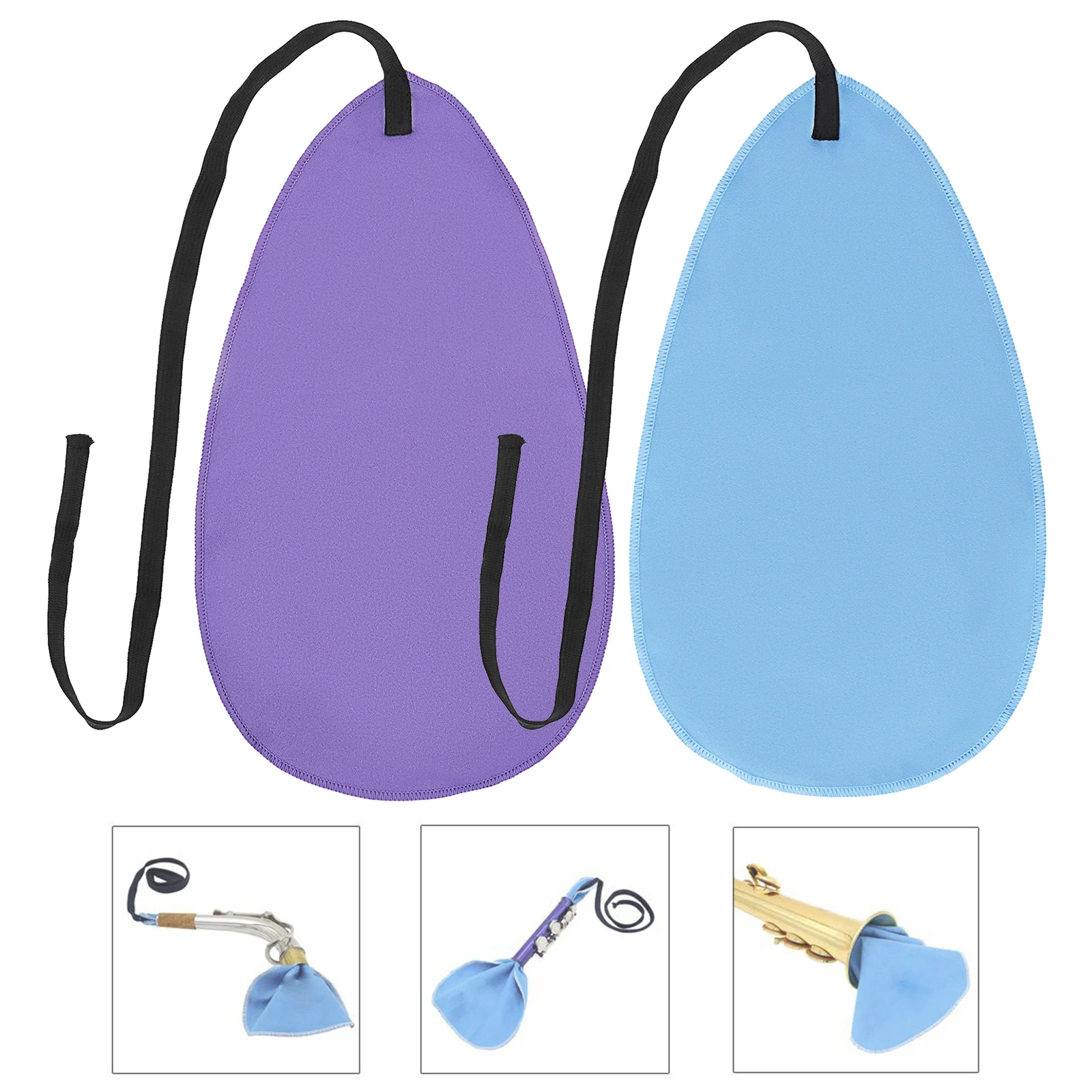 Inner Chamber Cleaning Cloth for Saxophone / Flute / Clarinet Wind Instrument Cleaning Tools with Rope