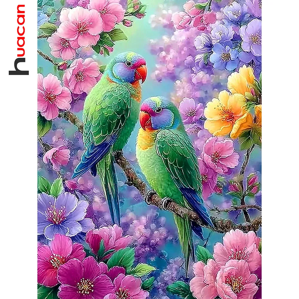 

Huacan New Arrivals 2026 Diamond Painting Birds Flower Diamond Mosaic Animal Complete Kit Rhinestone Pictures