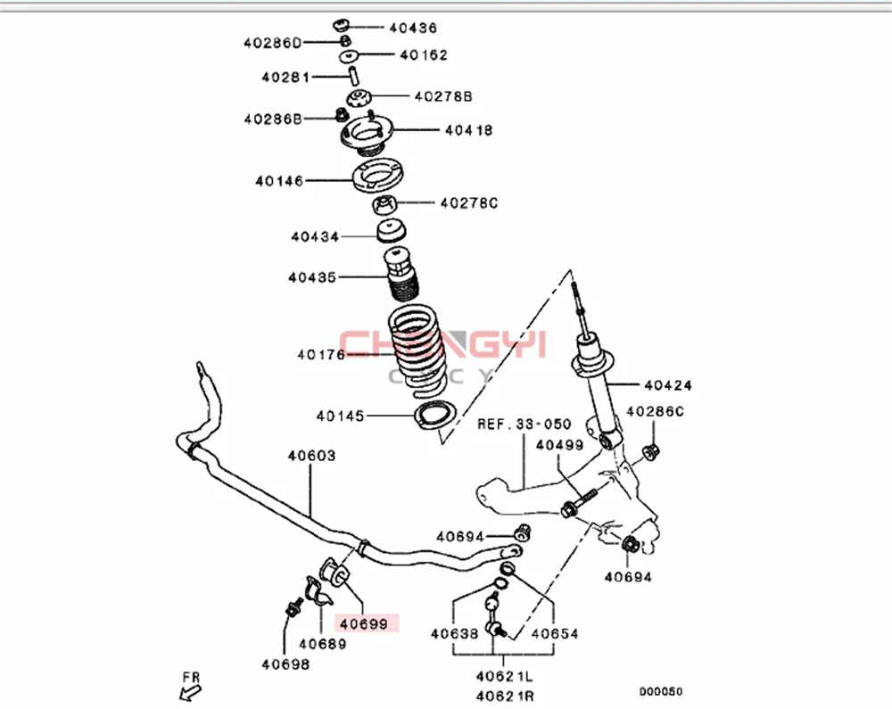 Kits de goma de buje estabilizador de suspensión para Mitsubishi, Pajero, Montero, V73W, V75W, V77W, V93W, V97W, MR374520, MR418547