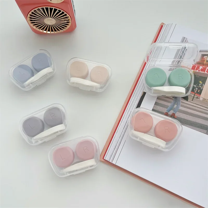 1PCS Travel Transparent Contact Lenses Case for Women Portable Contact Lens Box Container with Tweezers Contact Lenses Cases