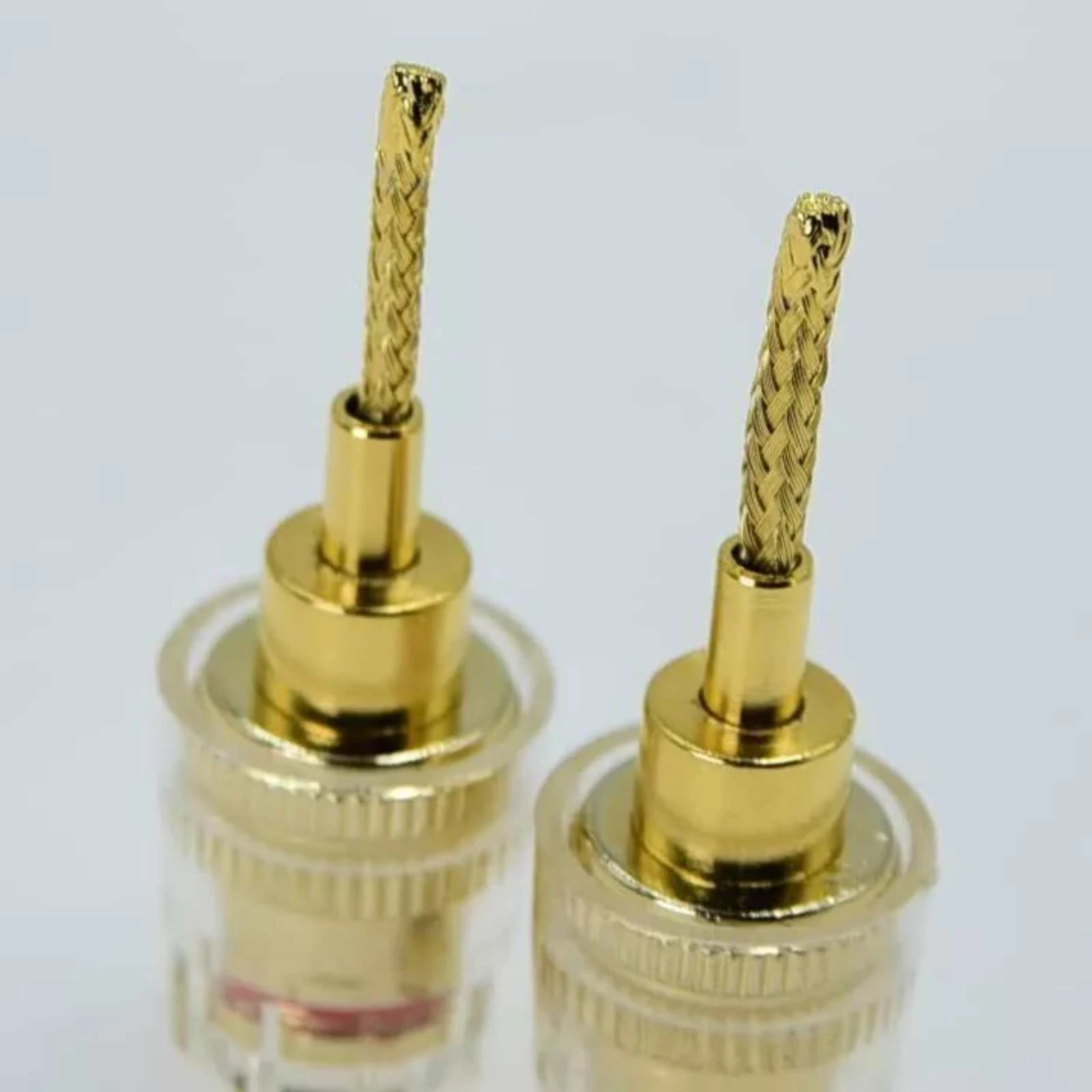4 buah/Set 2mm Pin ke 4mm pisang perempuan OFC murni tembaga berlapis emas 24K steker kabel untuk HiFI DIY kawat konektor Speaker terminal