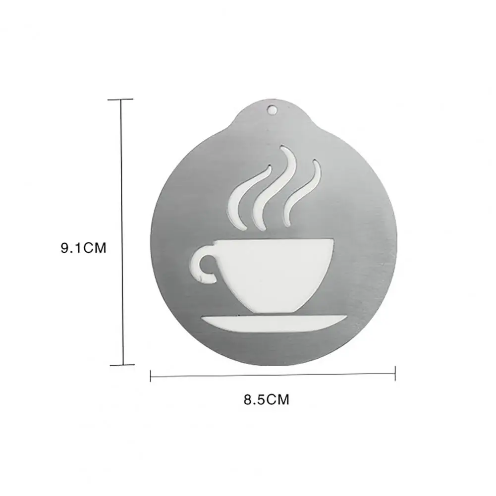 1/5pcs Coffee Stencils Fancy Coffee Printing Model Foam Spray Cake Stencils Coffee Drawing Cappuccino Mold Powdered Sieve Tools