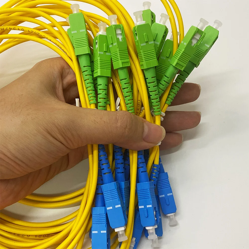 Imagem -04 - Apc-sc Upc Cabo de Fibra Óptica Único Modo 1m 3.0 mm 10 Pcs Simplex Ftth sm sc