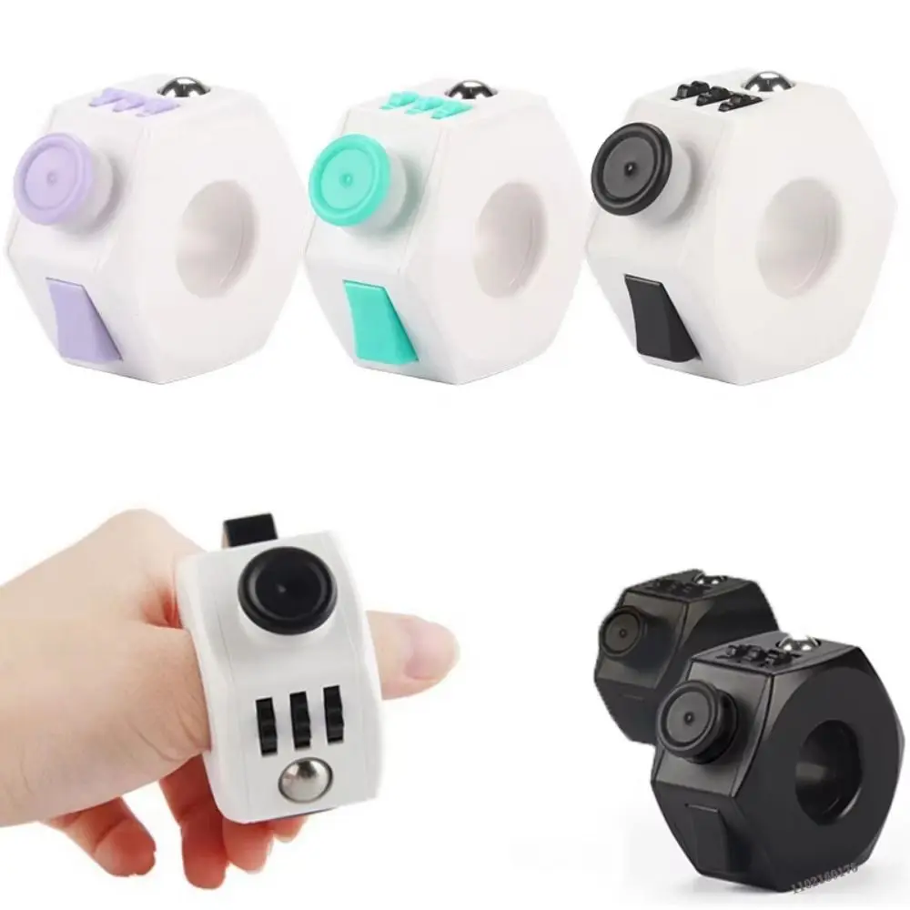 Spinning Top Fidget Ring Multiple Gameplay Options Plastic Hand Spinner Chain Ring Diy Durable Relieving Gyroscope Classic