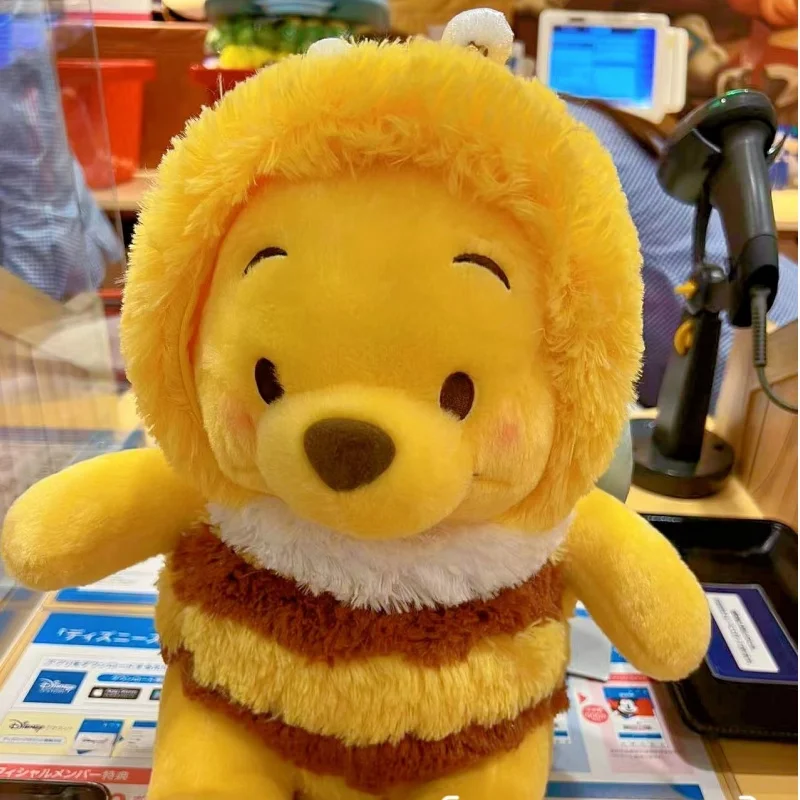 25cm Genuine Disney Bee Winnie The Pooh Plush Toys Pillow Kawaii Anime Bear Stuffed Doll Toys For Children'S Birthday Xmas Gift