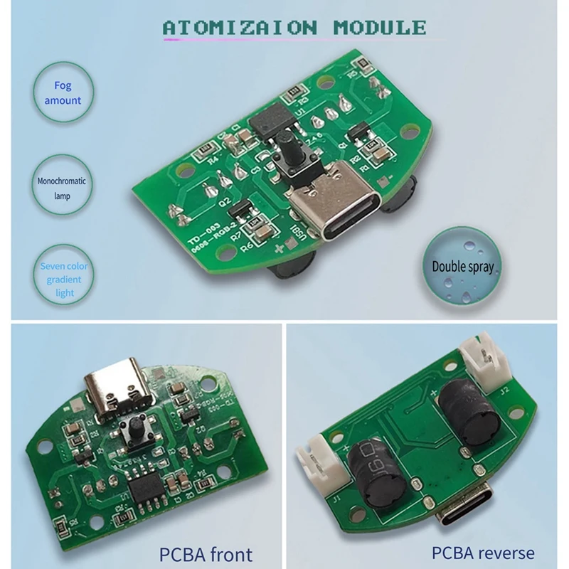 Dual Spray USB Humidifier Atomizer Module Dual Spray Control Board Dual Spray Atomizer Driver Board Module