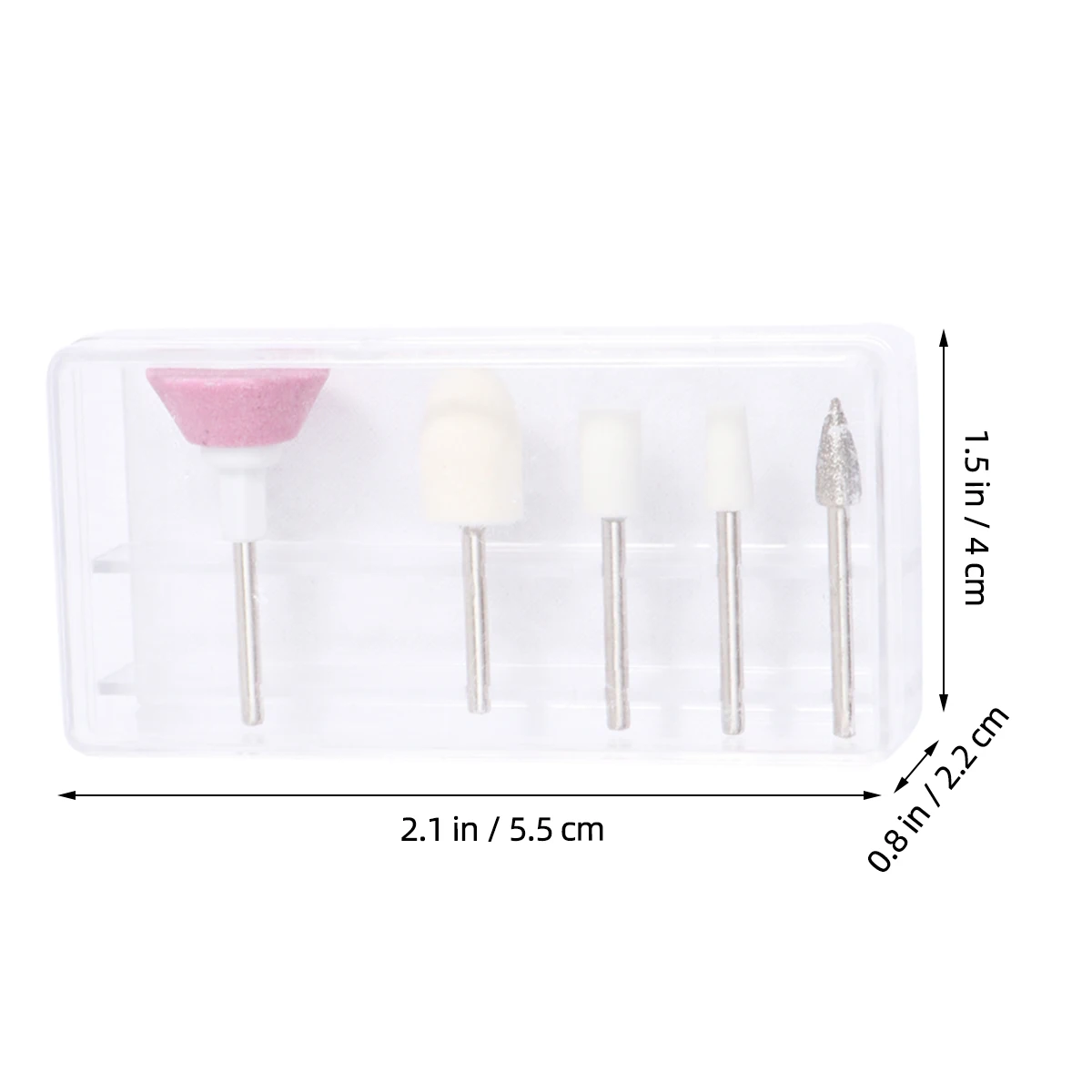 5 pezzi 2 scatole Kit testa per lucidatura delle unghie Materiale premium Lucidatore per manicure Strumento per trapano Accessori per molatura Forniture per unghie