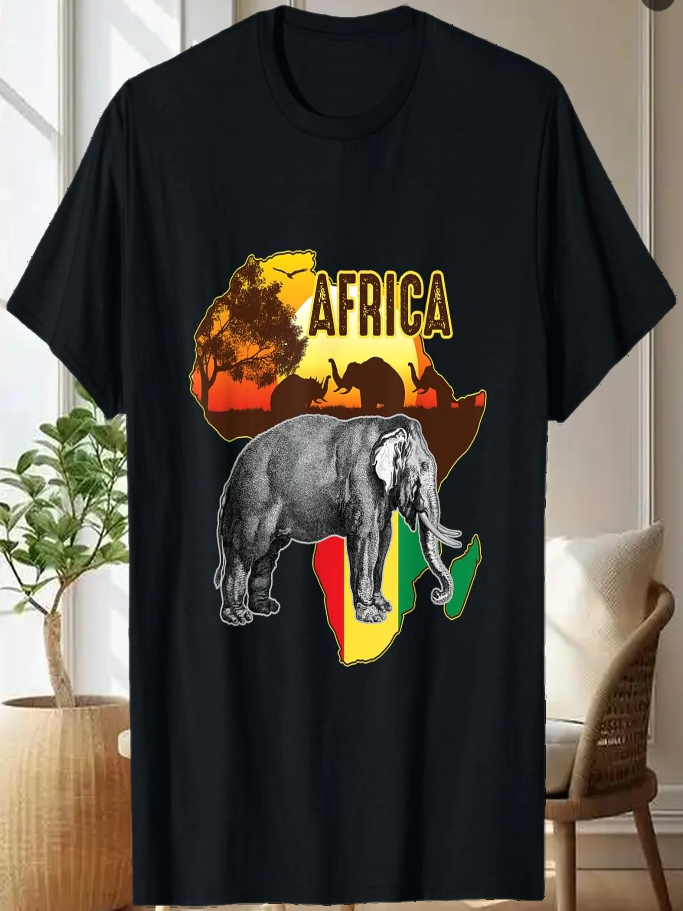 

Футболка с африканским флагом и корнями Африки, черная история, футболка