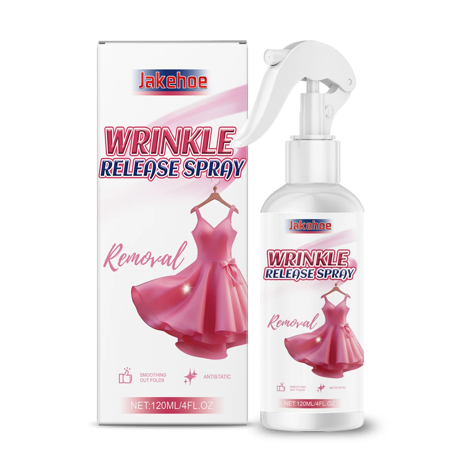 120ml Wrinkle Release Spray Fast Acting Fabric Crease Remover for Business Trip Travel Portable No Ironing Clothes Care