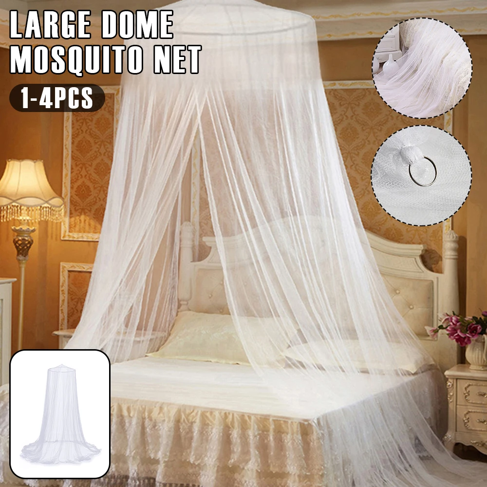 1/4Pcs Large Dome Mosquito Net Polyester Breathable Mosquito Mesh Net Hanging Bed Net Tent Fly Insect Repellent Protection Cover
