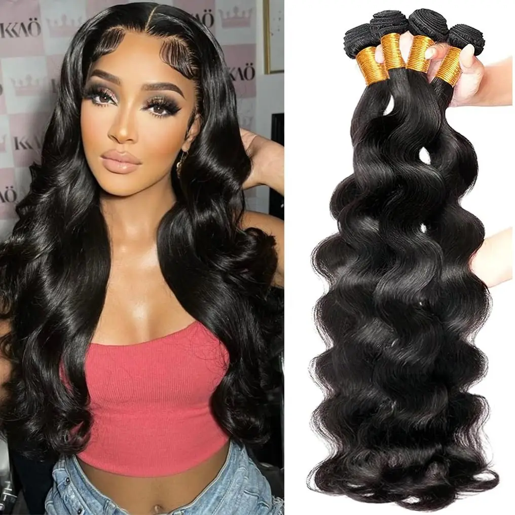 

12A Brazilian Body Wave Hair Bundles Natural Color Remy Human Hair Weave 1/2/3/4 pcs Wholesale Price Hair For Black Women