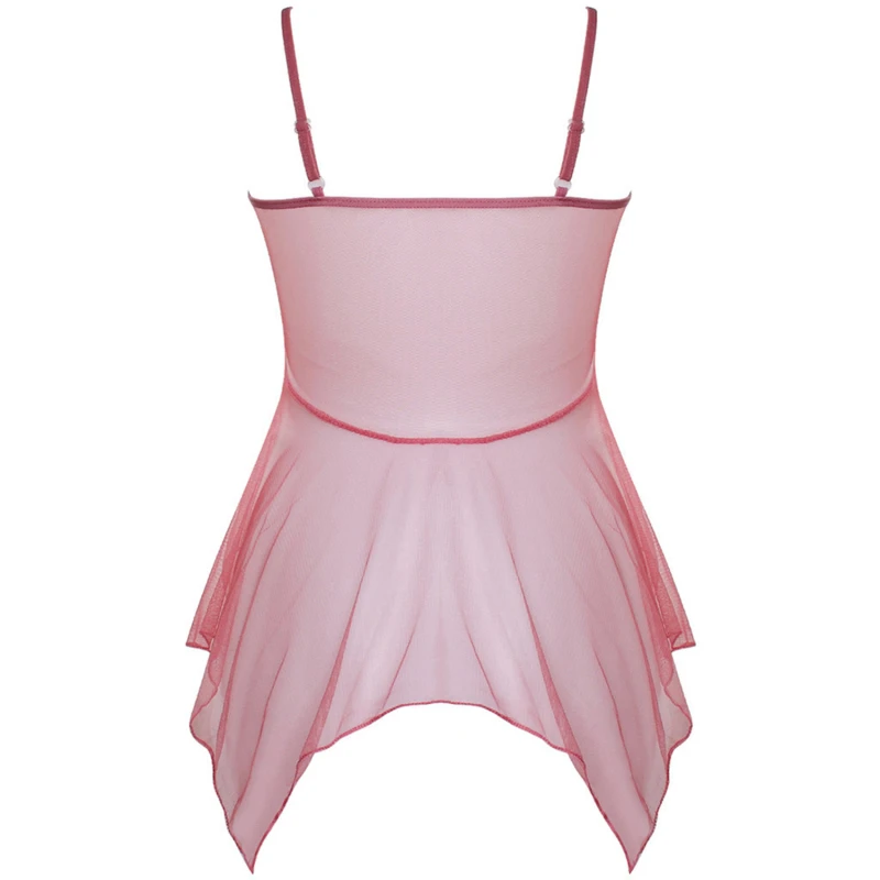 Sexy Lingerie Women Silk Lace Sleeveless Babydoll V Neck Nightdress Nightgown Short Sleepwear Night Dress Underwear image 2