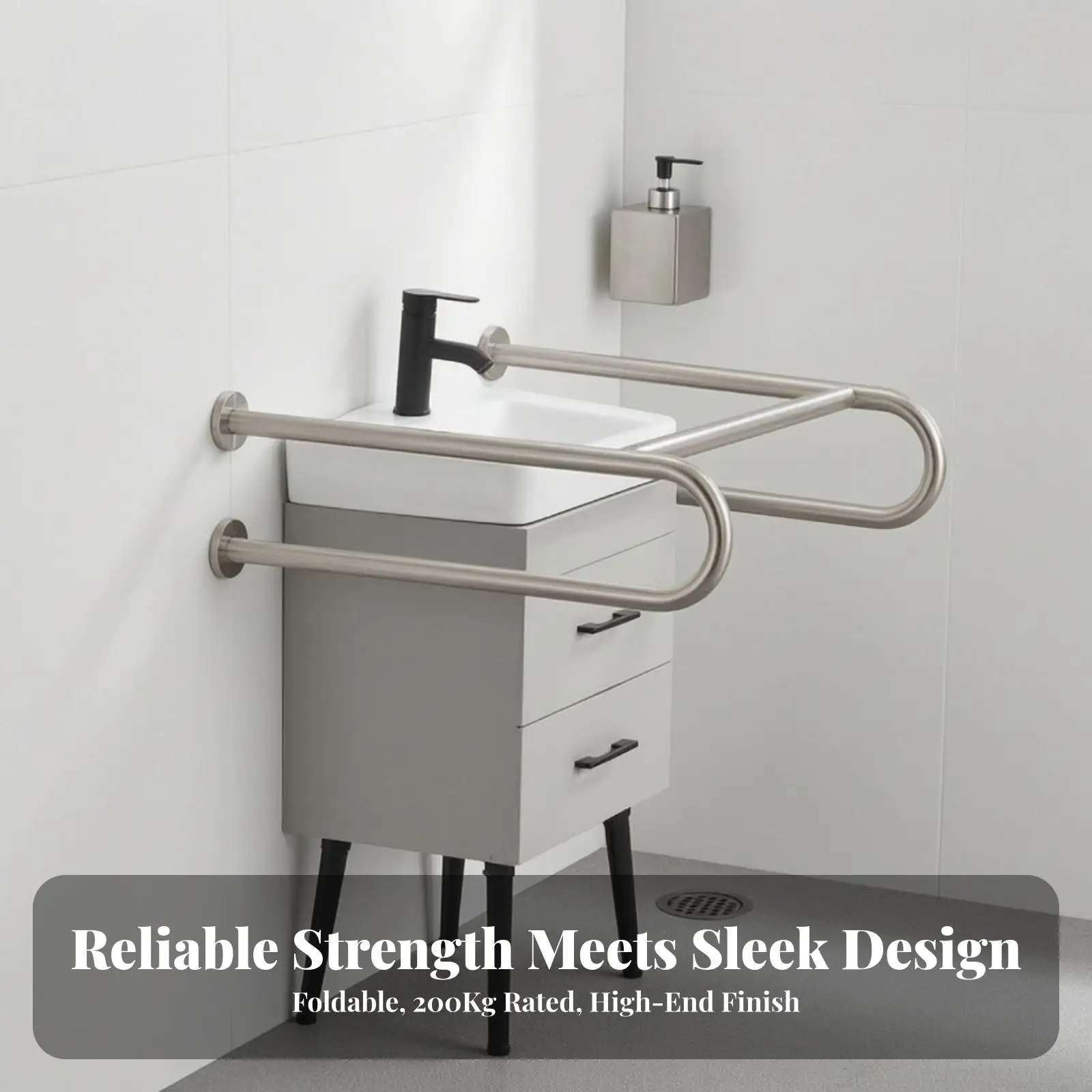 Safety Toilet Handrail 304 Stainless Steel Grab Bar for Bathroom Shower Support Rail for Elderly Disabled