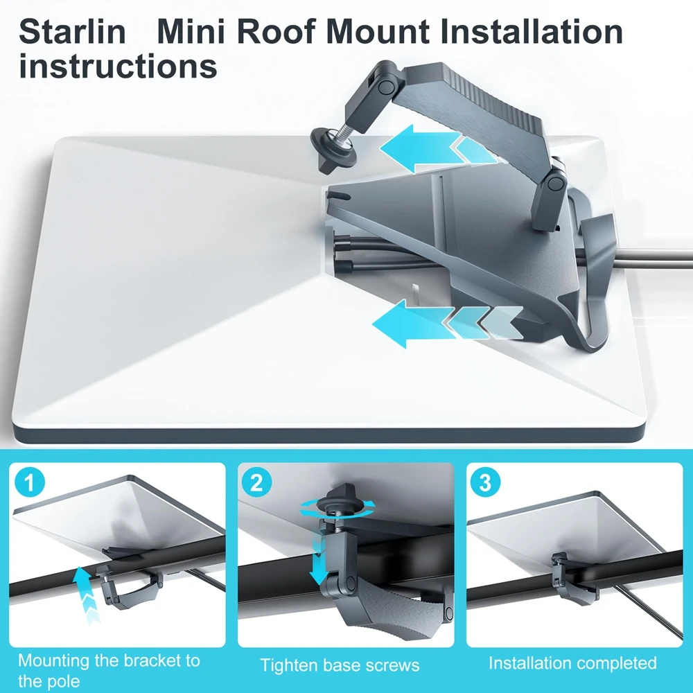 Starlink Mini RV用の金属ブラケット,アルミニウム合金,ルーフマウント,取り付けと取り外しが簡単