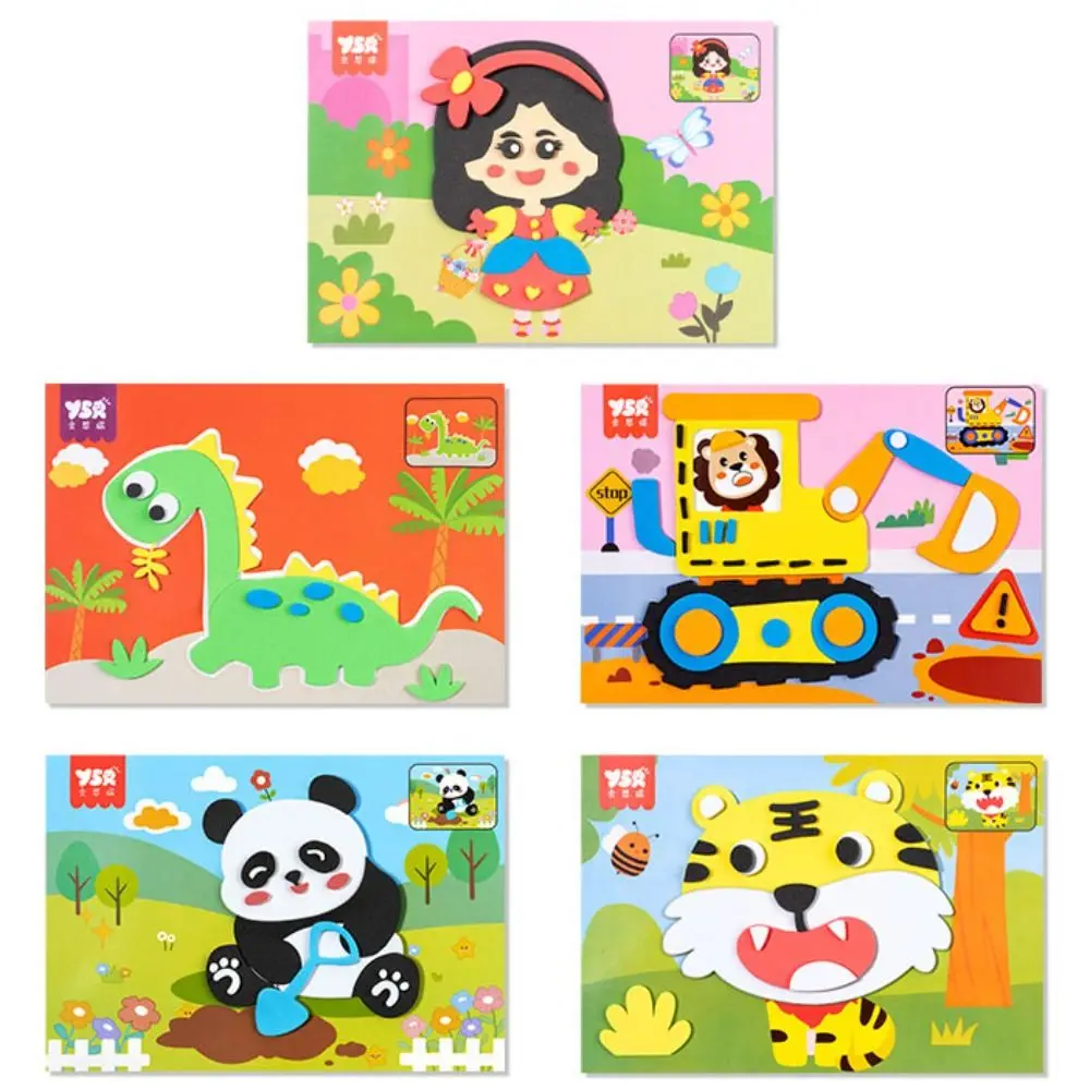 Kids Handmade DIY 3D Stereoscopic Stickers for Kindergarten Boys Girls Adhesive Paper Making Material Package EVA Stickers Toys