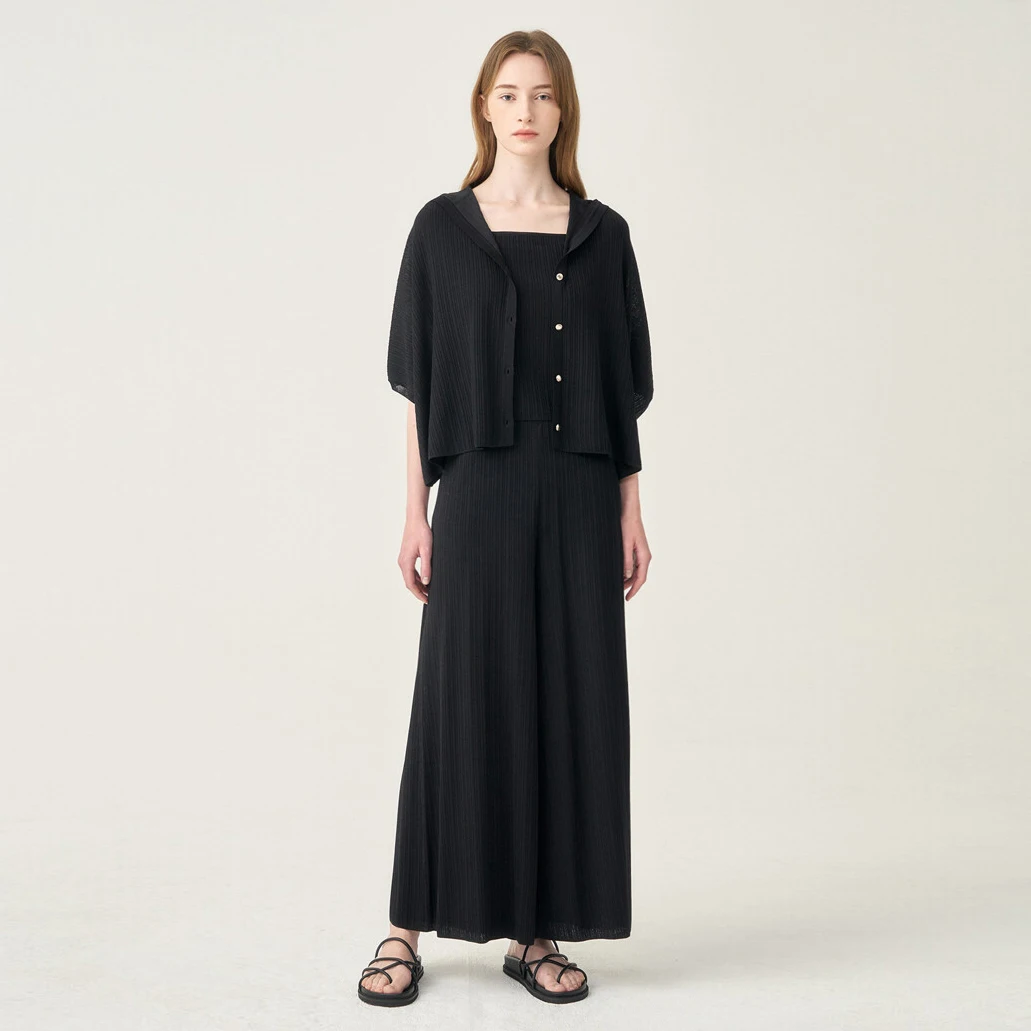 

Вязаный свитер-костюм универсальный, эластичный, для повседневной носки, в корейском стиле, из шерсти, однотонный, на пуговицах