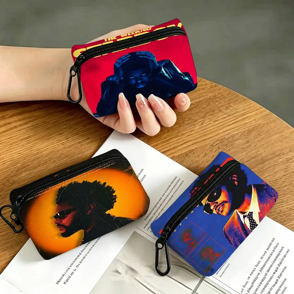 Classic Singer The W-Weeknd Wear-resistant Oxford Cloth Coin Purse Portable Backpack Hanging Card Storage Bag