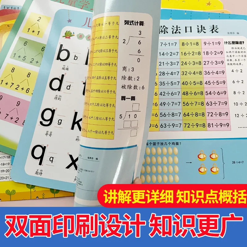 Children Learn Chinese Pinyin Multiplication Table, Addition and Subtraction Table, and Practice Math Table