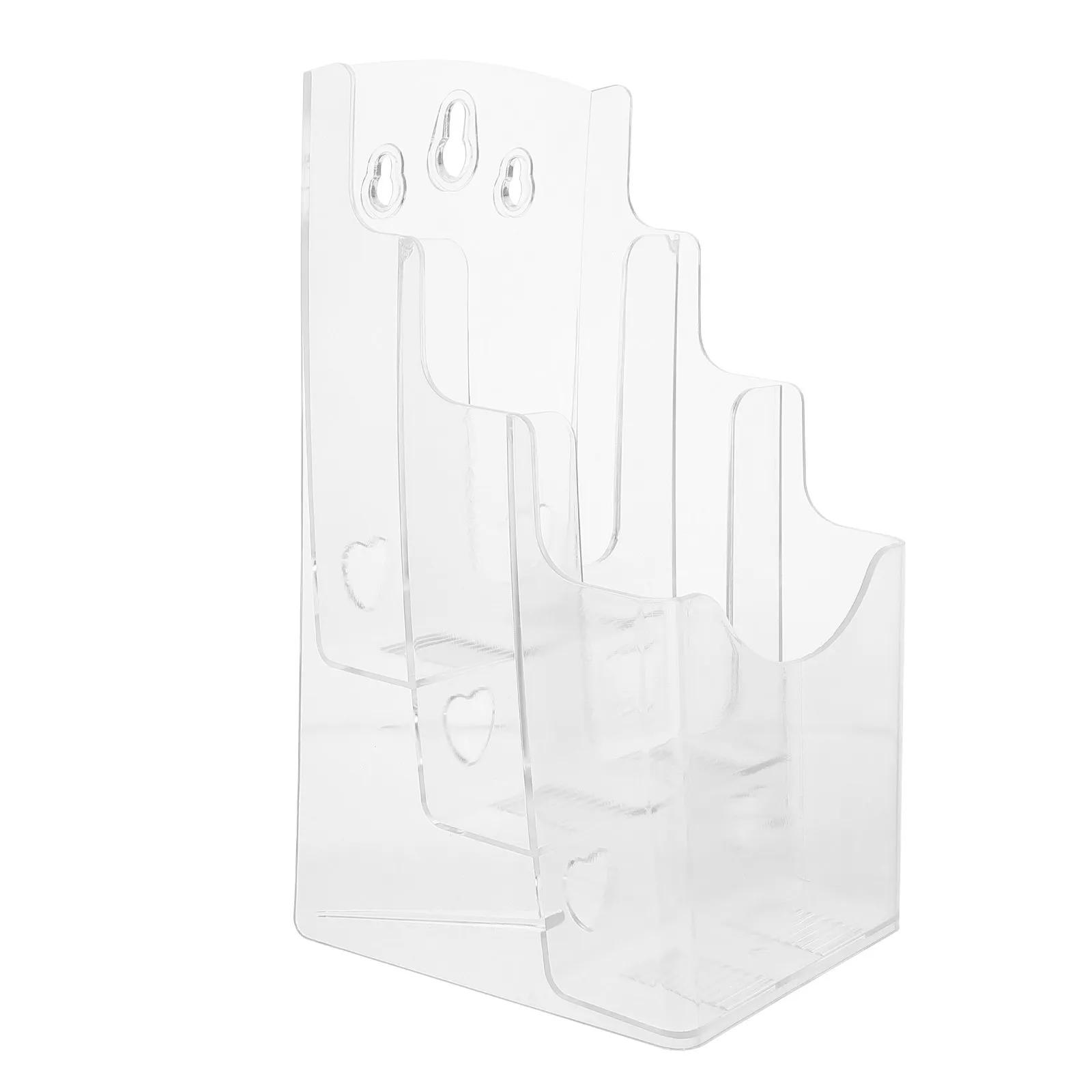 Tiered Foldable Acrylic Brochure Rack for A6 Pamphlets Trifold Brochures Transparent Display Stand Office Exhibition Retail