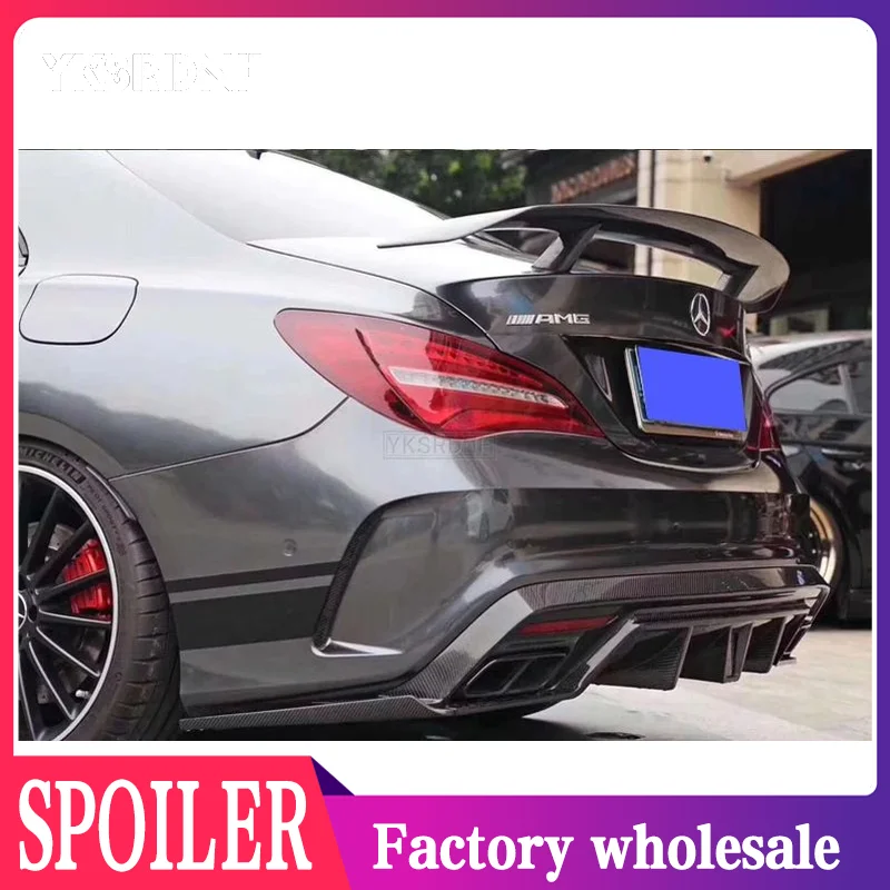 

For Mercedes CLA Wing CLA45 W117 C117 GT Spoiler Matt Carbon Fiber Rear Trunk Lid Spoiler CLA180 CLA200 CLA250 CLA260 2013 ON