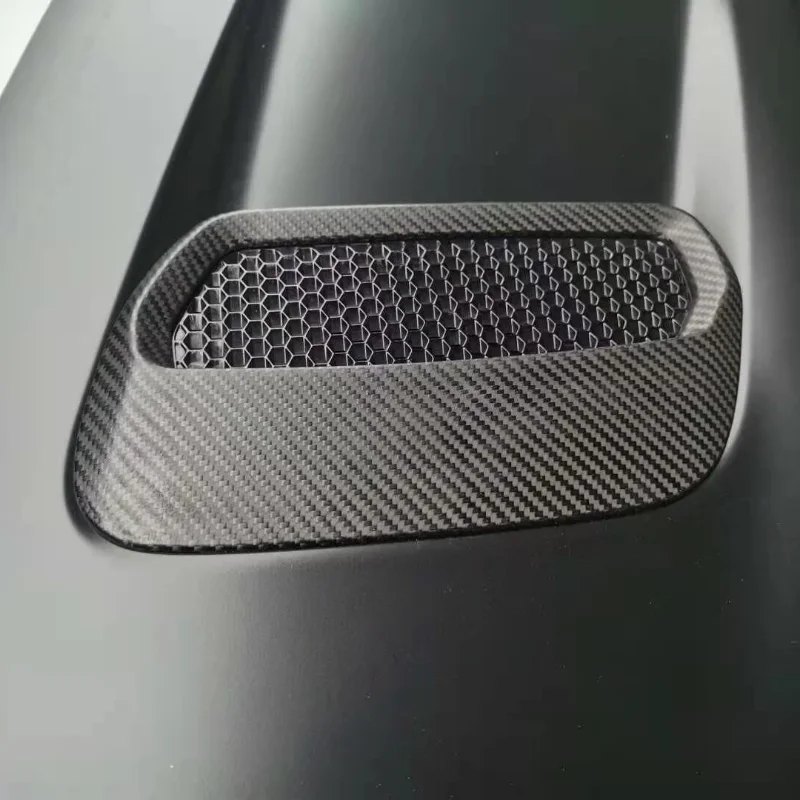

For Ford Mustang Real Dry Carbon Fiber Cover Air Mask Hood Cooling Air Port Housing Body Kit modification 2018-2021 Accessories