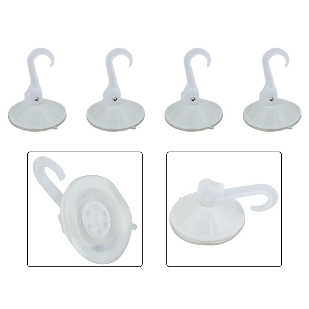 4PCS Strong Suction Cup Hook Bathroom Hook Door Back Hook Hangers Self-adhesive Wall Mounted White Kitchen Bedroom Office Sturdy