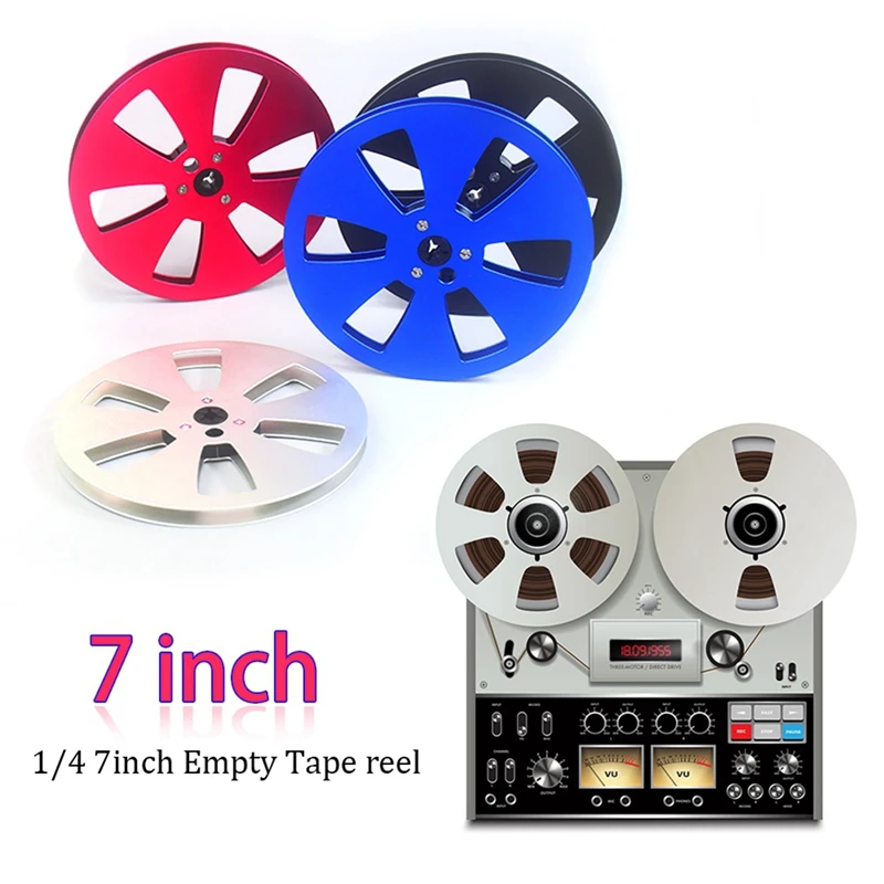 ABNO-7 Polegada 6 Buracos 1/4 Vazio Take Up Carretel Para Carretel Pequeno Hub Carretéis de Fita Vazios Máquina de Abertura Bandeja de Metal Gravador de Fita Peças