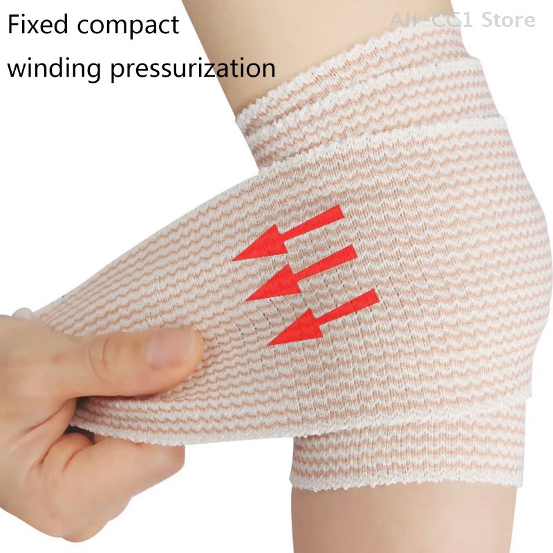 탄력 있는 붕대 랩, 양쪽 끝에 터치 클로저가 있는 면 라텍스 프리 압축 붕대 랩, 스포츠 지원 및 응급처치