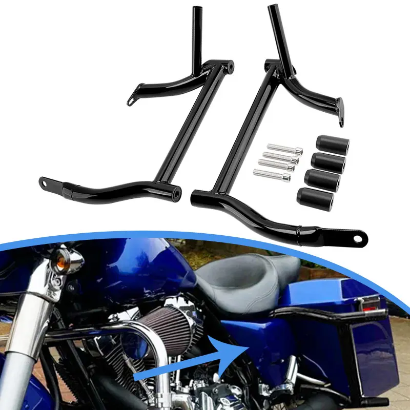For Harley Touring Street Electra Glide Road King Glide 1997-2008 Motorcycle Saddlebags Guards Crash Bars Left Right Rails