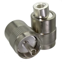 10 Uds conector PL259 UHF macho enchufe soldadura para RG58 RG142 LMR195 RG400 Cable latón