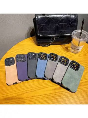 Luxury Matte Leather Phone Case For iPhone 16 15 14 13 12 11 Pro Max Plus Lens Protection Shockproof Silicone Soft Back Cover