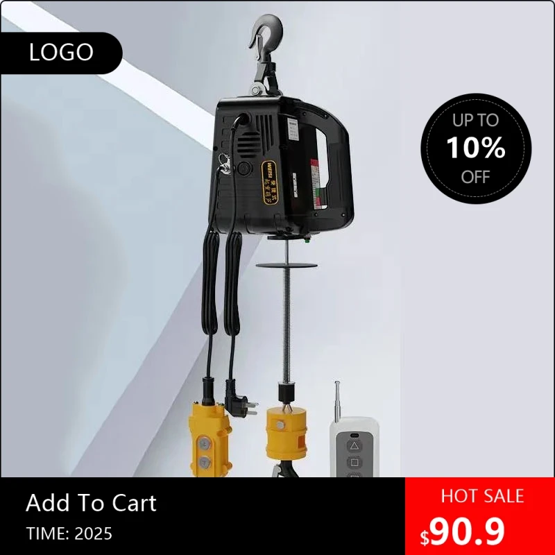 

8089Mini electric hoist 220v small crane portable remote control household air conditioner crane small lifting hoi