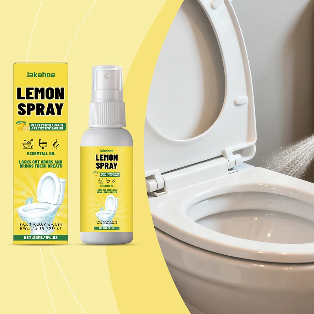 Lemon Scented Toilet Odor-Eliminator Spray Long Lasting Fresh-Citrus Instants Odor Elimination Restroom Solution Companion
