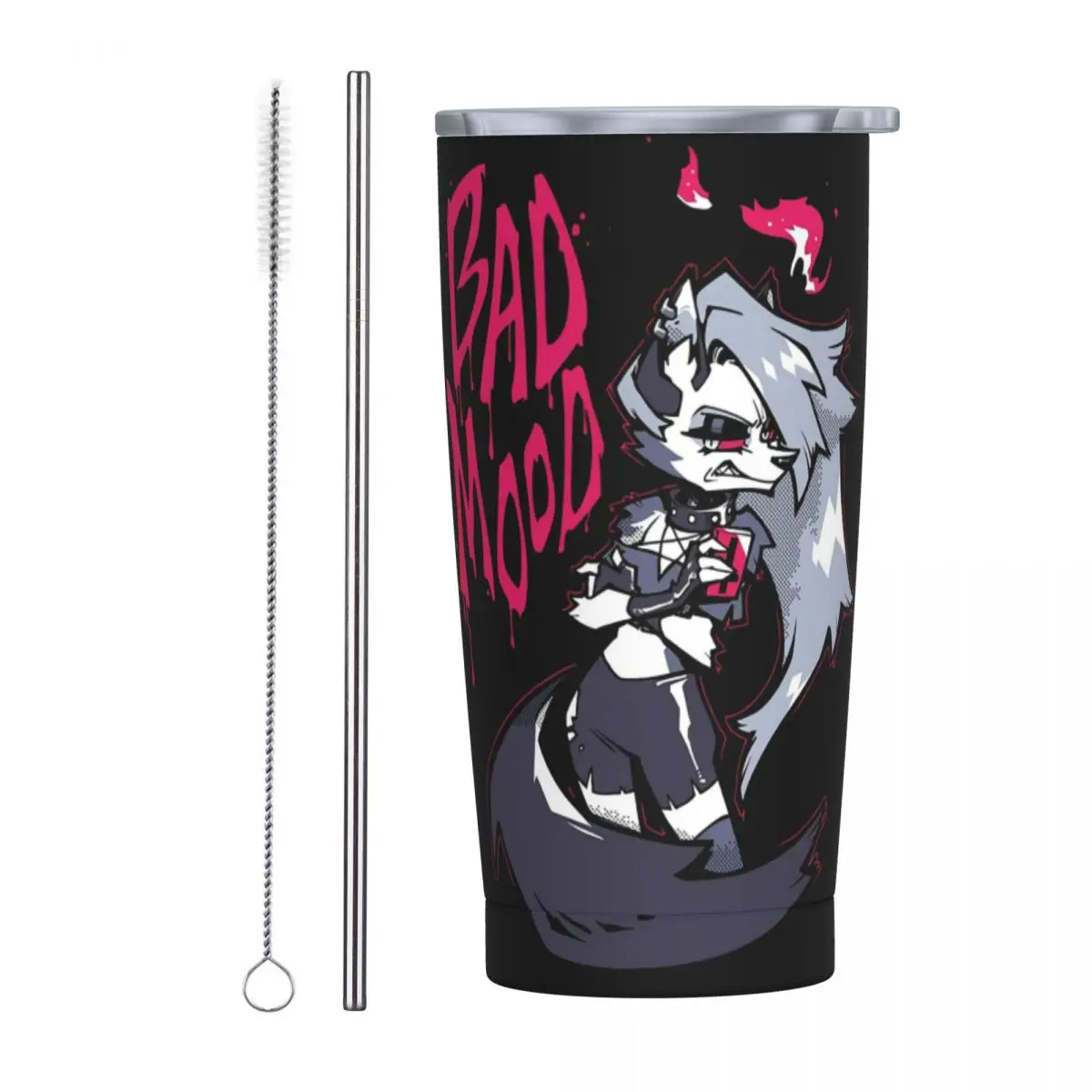 Loona Collage Helluva Boss Anime Stainless Steel Tumbler Vacuum Insulated Mug Thermal Cold Cups Straws With Lid 20oz