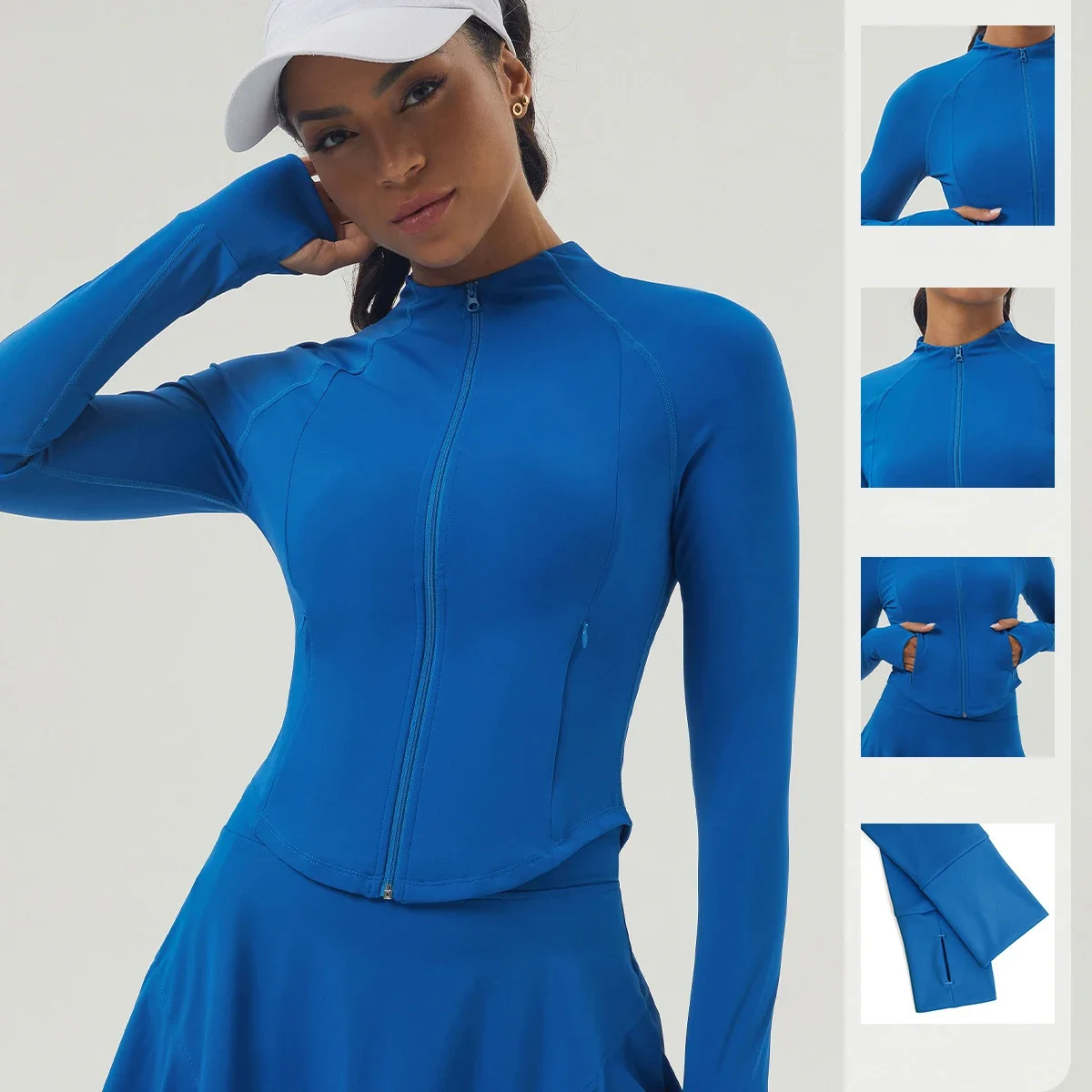 Standing Neck Zipper Yoga Clothing Tops Breathable Fitness Clothing Running Fast Drying Long Sleeve Casual Sports Jacket Women