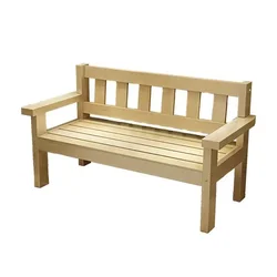 Retro solid wood bench, old outdoor backrest, double long sofa chair, park preservative wood chair