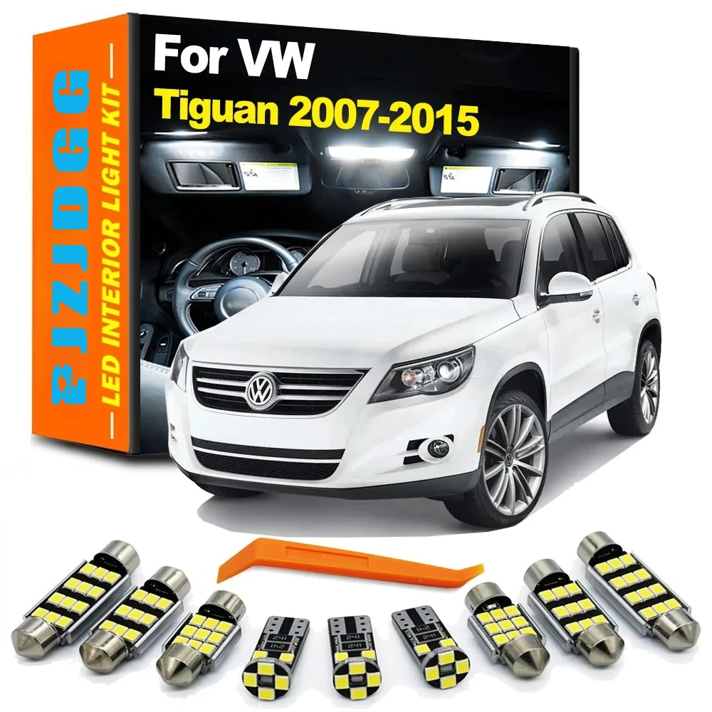 

14Pcs Car Accessories For VW Volkswagen Tiguan 5N 2007 2008 2009 2010 2011 2012 2013 2014 2015 LED Bulb Interior Light Kit