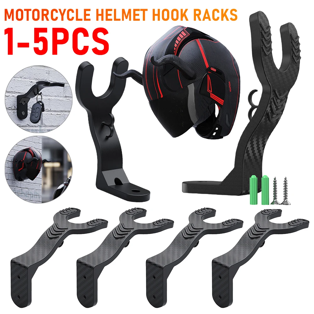 1-5PCS Motorcycle Helmet Hook Racks Multipurpose Wall-Mounted Luggage Jacket Storage Holder Helmet Display Hanger Stand For Home