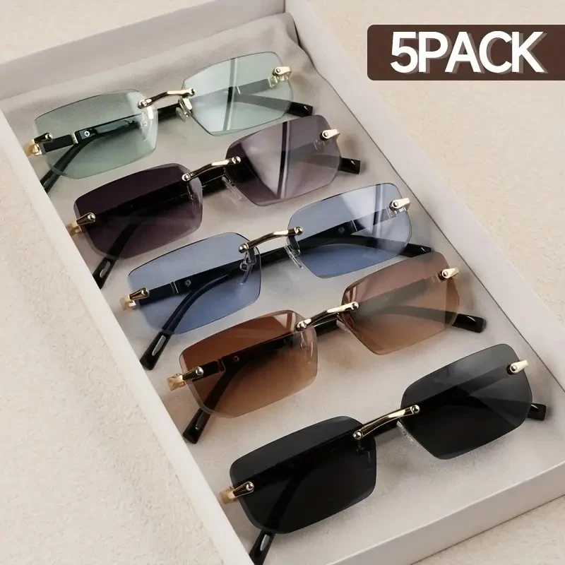 Rimless Fashion Sunglasses Set — product information 1
