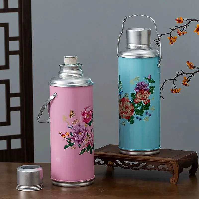 

Retro Travel Thermosflask Thermal water bottle Stainless Steel Coffee Cup Mug Heat Cold Preservation